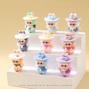 귀여운 애니메이션 미니 액션 피규어 장식 펜던트 플러시 장식품 인기있는 DIY 토끼 인형 액세서리 키 체인 펜던트 장난감 선물