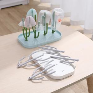 새로운 병 건조대 아기 젖병 배수 건조대 블루 핑크 아기 젖병 청소 건조기 배수구 보관 건조대