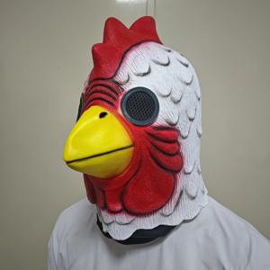 라텍스 만화 수탉 머리 커버 할로윈 치킨 의상 마스크 마이애미 코스프레 디럭스 수탉 마스크 동물 카니발 파티 소품