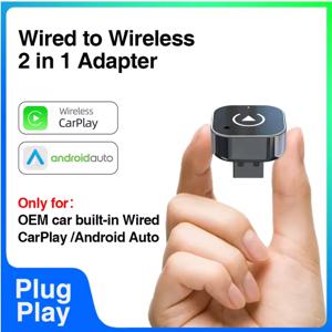 무선 CarPlay 어댑터 2025 업그레이드 유선 CarPlay를 무선으로, 차량용 미니 USB 디자인 (내장 유선 Apple CarPlay 플러그 포함)