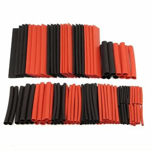 150PCS 검정색 빨간색 열 수축 튜브 세트 2:1 구색 폴리올레핀 튜브 자동차 케이블 슬리브 랩 와이어 키트 내열성 튜브