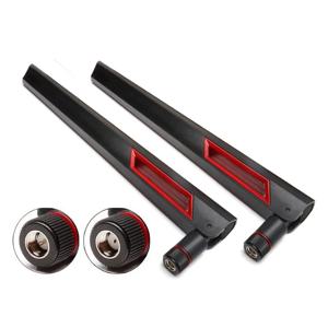 2pcs 12dBi 듀얼 밴드 WIFI 안테나 ASUS AC68U AC88U 라우터 무선 카드 증폭기 용 2.4G 5.8G RP SMA 남성 범용 공중