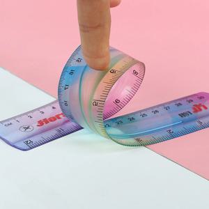 다채로운 학생 유연한 눈금자, 인치 및 미터법, 30 cm/12 인치, 20 cm/8 인치, 15 cm/6 인치, 무작위 색상 학생 문구