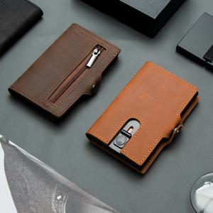 CASEKEY 남성용 지갑 100% 정품 암소 가죽 팝업 짧은 카드 홀더 지갑 고품질 브랜드 남성용 지갑 Tarjeteros Para Hombre
