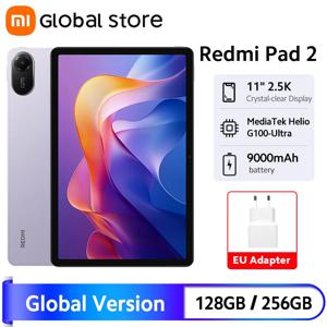 새로운 샤오미 레드미 패드 2 글로벌 버전 태블릿 9000mAh 배터리 MTK Helio G100-Ultra 11인치 디스플레이 8MP 카메라 고속 충전 90Hz