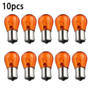 10Pcs 21W 앰버 표시기 총검 기본 램프 회전 신호 자동차 조명 자동차 인테리어 전구 자동 대시 보드 경고 표시기