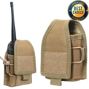 야외 Molle 워키토키 거치대 가방, 1000D 나일론 전술 사냥 등산 허리 벨트 전화 가방, 인터콤 보관 파우치