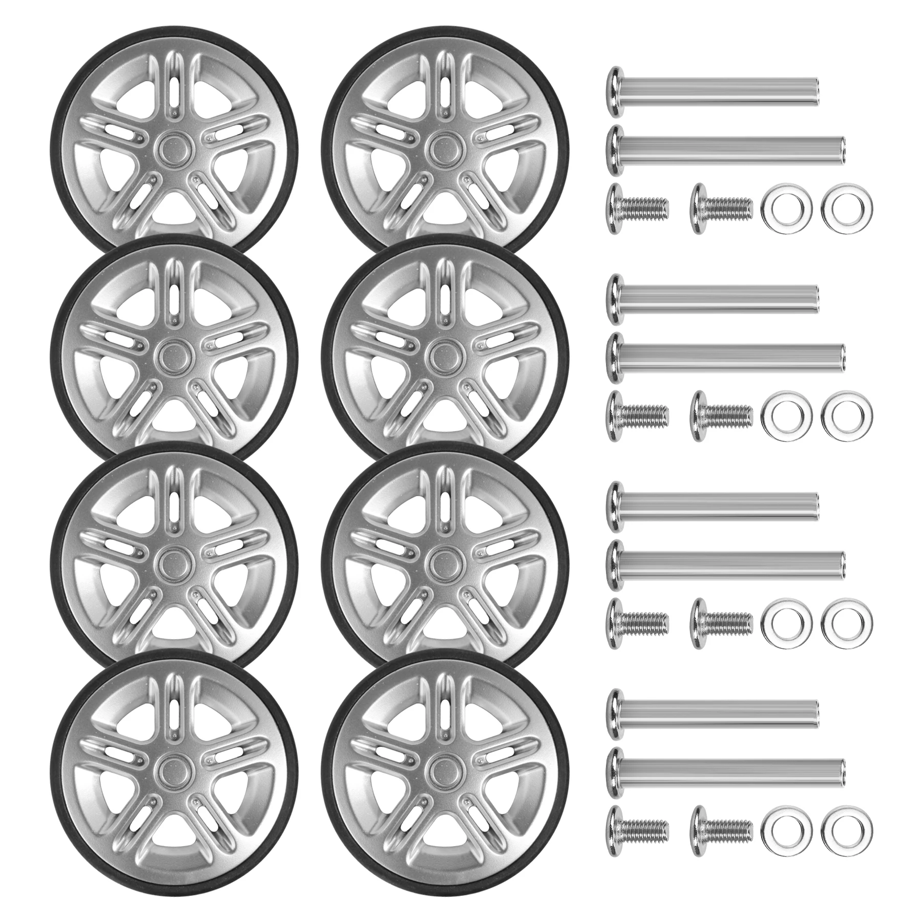 나사 여행 수하물 바퀴 교체 가방 부품 50mm 차축 캐스터 휠 수리와 8Pcs 실버 수하물 바퀴 교체