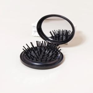 휴대용 원형 포켓 빗과 거울, 헤어 스타일링, 접이식 거울 빗, 플라스틱 에어 쿠션 마사지 빗, 플립 타입 접이식