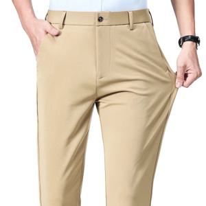 봄 여름 남성 스트레치 캐주얼 바지 클래식 비즈니스 드레스 바지 카키 정장 바지 정장 드레스 바지 남성 검은 바지