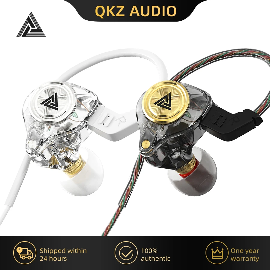 QKZ AK3 파일 유선 이어폰(마이크 포함) HiFi 음악 모니터 베이스 헤드폰 스포츠 게임용 이어버드용 소음 차단 헤드셋