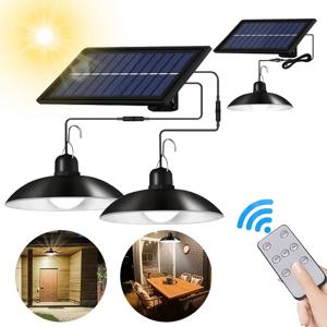 업그레이드된 8800mAh 태양광 실외 조명 더블 헤드 112 LED 모션 센서 안뜰 정원 차고용 방수 태양광 창고 조명