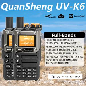 Quansheng UV-K6 워키 토키 5W 에어 밴드 라디오 Tyep C 충전 UHF VHF DTMF FM 스크램블러 NOAA 무선 주파수 양방향 CB 라디오