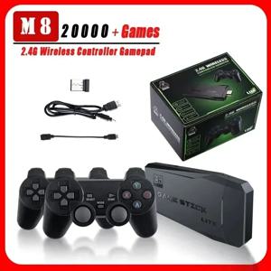 듀얼 무선 컨트롤러, 2만개 게임 내장, 64GB 저장용량, 4K HDMI TV PC PS1 GBA 에뮬레이터 지원 레트로 게임 콘솔