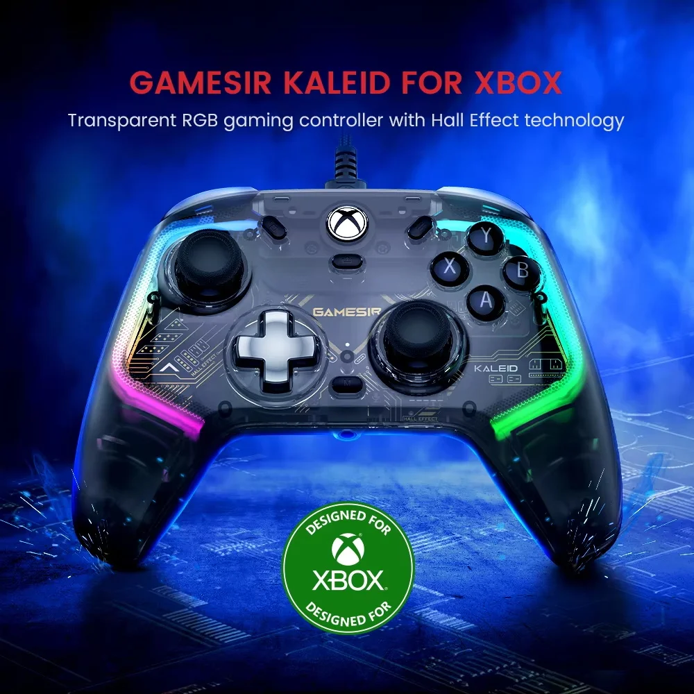 GameSir Kaleid Xbox 컨트롤러 유선 게임패드, Xbox 시리즈 X, Xbox 시리즈 S, Xbox One 게임 콘솔용, 홀 효과 조이스틱 포함