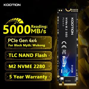 KOOTION X16Plus SSD NVMe M2 내장 솔리드 스테이트 하드 디스크, PCIe 4.0x4 2280 SSD M.2 드라이브, PS5 노트북 PC용, 1TB, 2TB, 512GB