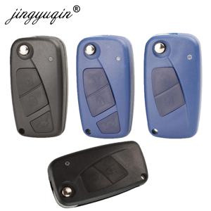 Jingyuqin 플립 접이식 원격 자동차 키 케이스 쉘 커버 Fob FIAT Iveco Punto Ducato Stilo Panda Idea Doblo Bravo 2/3 버튼