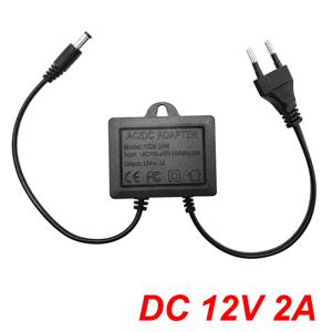 전원 어댑터 DC12V 2A EU 플러그 야외 방수 CCTV 보안 감시 카메라 충전기 NVR DVR 라우터 입력 AC110V-240V