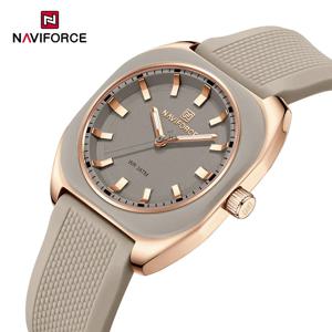 NAVIFORCE 패션 여성 캐주얼 우아한 간단한 다각형 석영 실리콘 시계 여성을위한 선물 손목 시계 캐주얼 Relogio Feminino