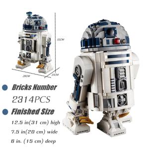 2314Pcs 우주 로봇 빌딩 블록 벽돌 R2 로봇 R2D2 피규어 모델 어린이 장난감 아이 소년 생일 크리스마스 선물