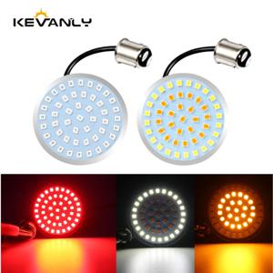1PC 총알 스타일 1156 1157 할리 데이비슨 Softail Dyna 도로 오토바이에 대 한 흰색 앰버 듀얼 컬러 LED 차례 신호 전구