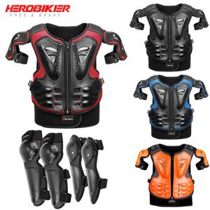 아동용 오토바이 갑옷 조끼 보호 모토크로스 바디 아머 재킷 보호 갑옷 라이딩 Kneepads Elbowpads Moto Full Armor