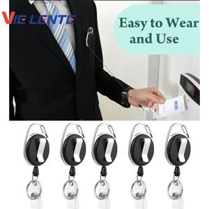 360도 회전 가능한 신분증 홀더 °   회전 클립, 벨트 카라비너, 열쇠고리 링 및 스냅 후크, PVC 릴 스트랩 3/5개 랜야드