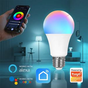 투야 와이파이/블루투스 스마트 전구 E27 RGB 알렉사 LED 램프 스마트 전구 AC 85-265V 스마트 램프 (구글 어시스턴트, 스마트 라이프 지원)