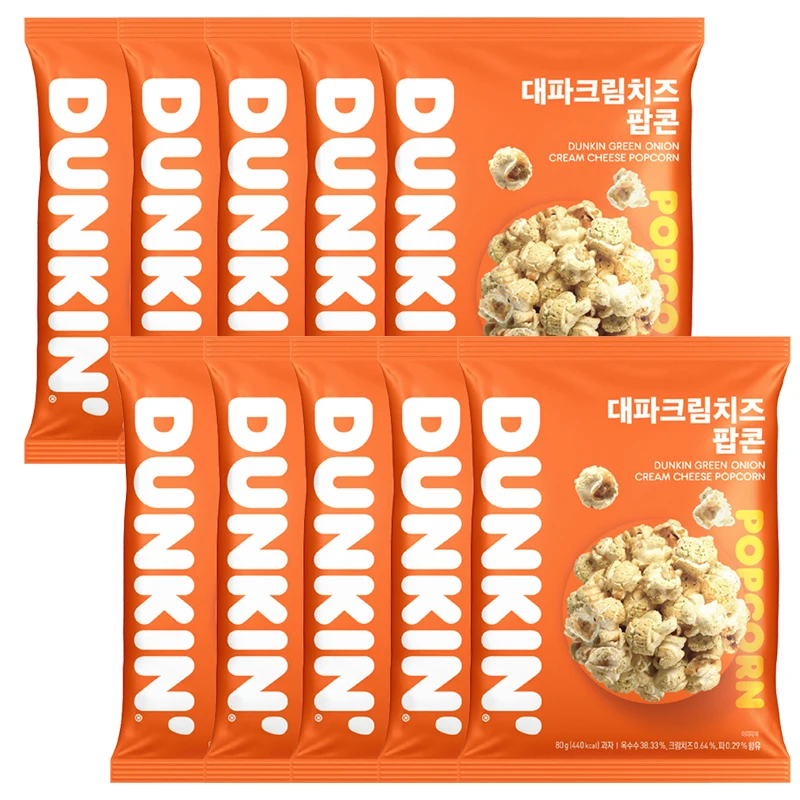 던킨 대파크림치즈 팝콘 80g x 10봉지