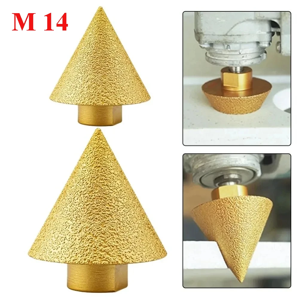 M14 스레드 다이아몬드 베벨 모따기 비트 38/50mm 콘 펀칭 확장 드릴 비트 그라인딩 휠 세라믹 타일 모따기
