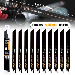 TOLESA 10PCS 바이메탈 Sawzall 블레이드 금속 절단 150mm/225mm 18TPI 금속 미세 절단용 코발트가 있는 왕복 톱 블레이드