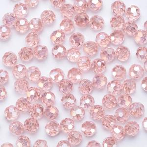 3 4 6 8mm 라운드 크리스탈 비즈면 처리 된 다채로운 유리 구슬 Jewerly 만들기 바느질 팔찌 목걸이 DIY에 대 한 느슨한 스페이서 구슬