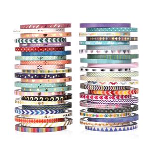 Agutape 48 롤 Washi 테이프 세트, 호일 골드 스키니 장식 마스킹 Washi 테이프, 3MM 와이드 DIY 마스킹 테이프