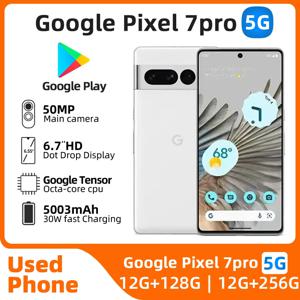 구글 픽셀 7 프로 5G, 6.7 인치 LTPO AMOLED 120Hz 화면, 구글 텐서 30W 슈퍼 차지 5003mAh 배터리, OTG 중고 휴대폰