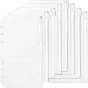 A5 A6 A7 바인더 포켓 6 팩 6 홀 A6 바인더 삽입 현금 봉투 투명 현금 봉투 바인더 파우치 용 지퍼 파우치