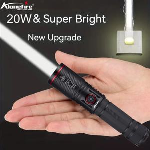 줌 20W LED 빔 라이트 고출력 손전등 USB 충전식 야외 강력 전술 캠핑 사냥 낚시 하이킹 토치
