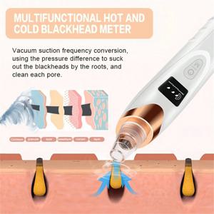 5 흡입력 블랙헤드 리무버 모공 진공, 여성용 블랙헤드 리무버 모공 진공, 성인용 ExtractorTool용 FacialPoreCleaner 키트
