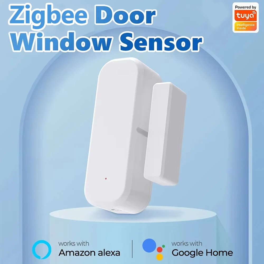 Tuya Zigbee 도어 센서 무선 개방형 폐쇄 감지 스마트 홈 창 자기 보안 도난 방지 경보 시스템 Alexa Google