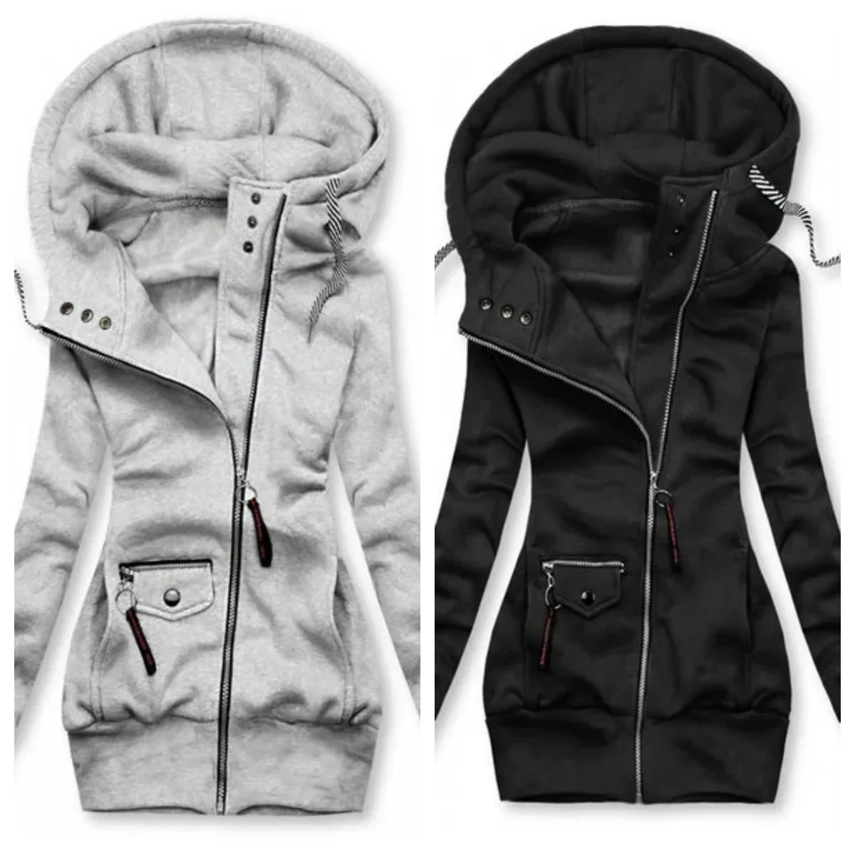 여성 특대 후드 티 스웨터 풀오버 까마귀 여성 패치 워크 스웨터 가을 따뜻한 Hoody 지퍼 업 탑