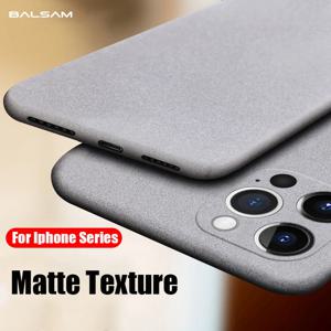 iPhone 15 14 13 Pro 12 11 Pro Max Mini 16 Plus 슬림 소프트 TPU 충격 방지 스크럽 뒷면 커버 용 초박형 사암 매트 케이스