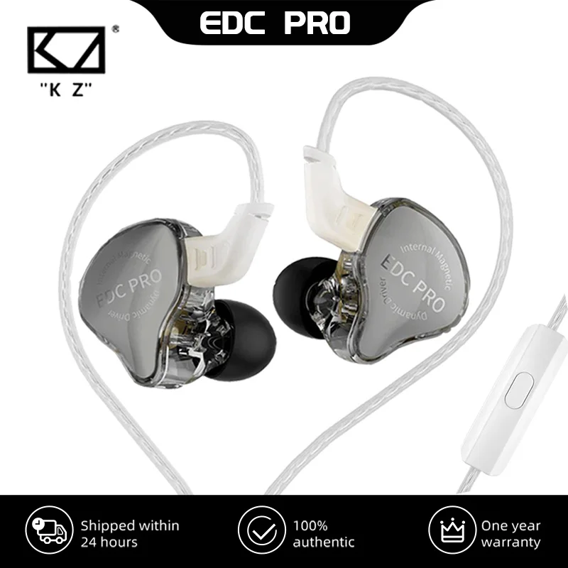 새로운 KZ EDC Pro 헤드셋 다이나믹 인 이어 모니터 HiFi 유선 헤드폰베이스 스테레오 게임 음악 이어 버드 스포츠 소음 감소 이어폰