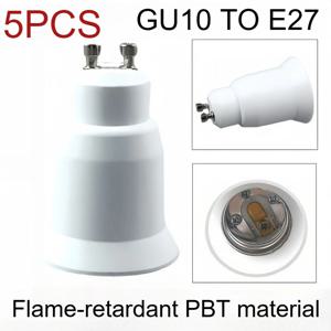 5PCS GU10 ~ E27 LED 전구 어댑터, 램프 홀더 변환 소켓, 전구 램프 홀더 플러그, 내열성 소재