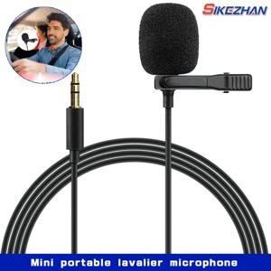1.5m 미니 휴대용 라 발리에 마이크 핸즈프리 콘덴서 클립 온 옷깃 마이크 유선 USB 3.5mm Microfon for Phone for Laptop PC