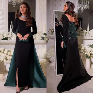 맞춤형 절묘한 매칭 저지, 비즈 스팽글 플리츠, 스트레이트 V넥 미디 드레스, 맞춤식 행사 드레스, 패션 포멀