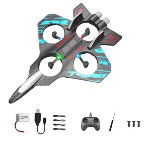 BAAU RC 비행기 2.4G 원격 제어 항공기 LED 실내 및 실외 간단한 비행 장난감 키즈 선물 블루와 6 EPP 폼