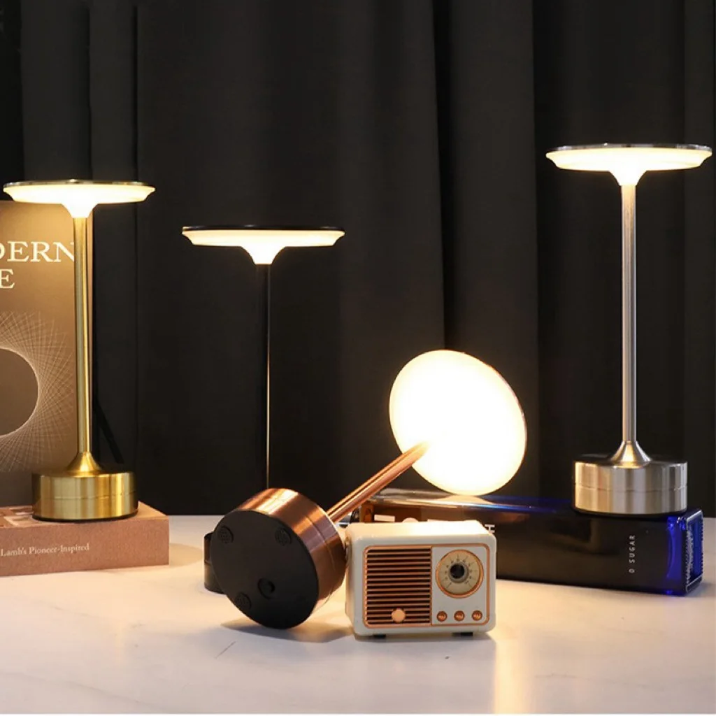 무선 LED 테이블 램프 터치 센서 데스크탑 야간 조명 USB 충전식 휴대용 침실 야간 조명 독서 램프 장식 조명