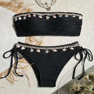 XS - XL Bandeau 주름진 하이 컷 비키니 여성 수영복 여성 수영복 투피스 비키니 세트 쉘 Bather 수영복 수영