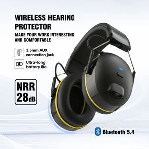 SNR 30dB 블루투스 5.4 귀마개 충전식 산업용 청력 보호 건설 노동자 소음 감소 안전