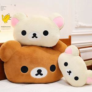 귀여운 리락쿠마 플러시 따뜻한 손 베개 만화 곰 Peluche 박제 장난감 부드러운 쿠션 생일 선물