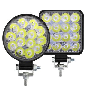 42W 14LED 48W 16SMD 작업 조명 LED 자동차 앞 안개등 12V 24V 트럭 SUV 4X4 4WD 엔지니어링 헤드 라이트 오프로드 라운드 헤드 램프